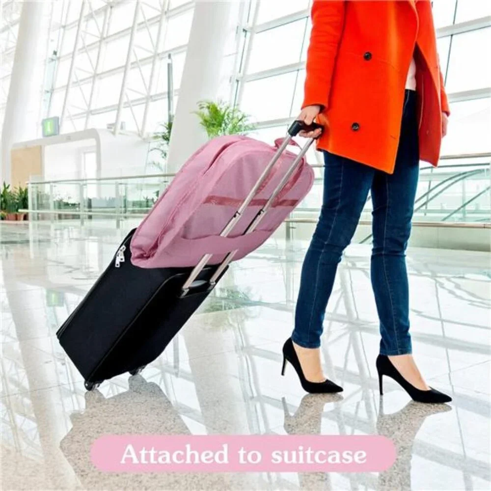 Heavy Duty Waterproof Garment Bag Travel Suit Tuxedo Coat Dress Foldable Pink